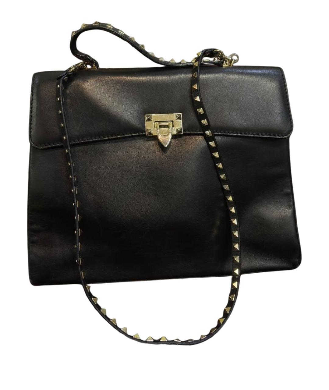 VALENTINO Черная кожаная сумка через плечо, фото 1