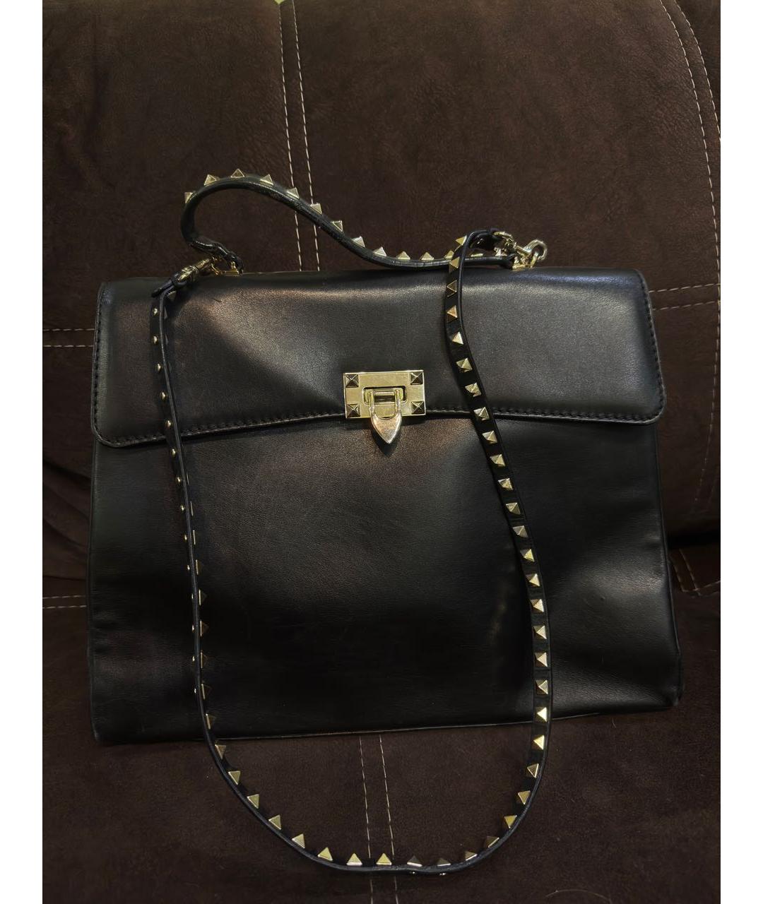 VALENTINO Черная кожаная сумка через плечо, фото 5