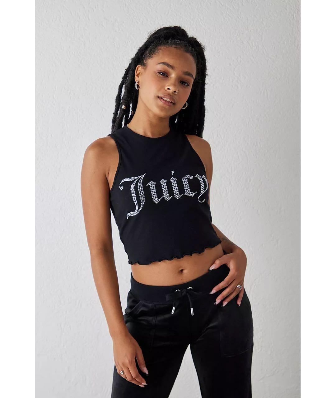 JUICY COUTURE Черная хлопковая майка, фото 3