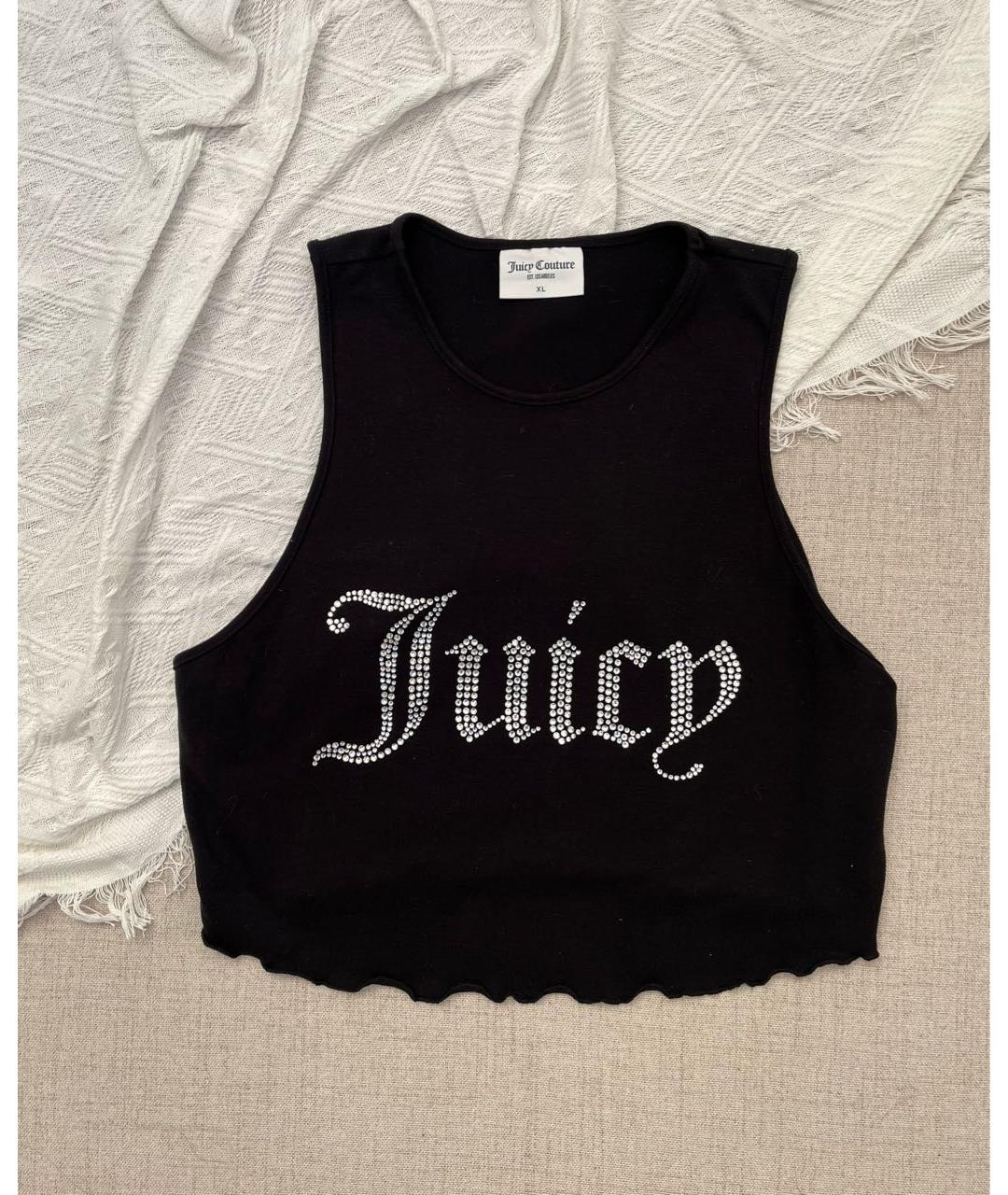 JUICY COUTURE Черная хлопковая майка, фото 5