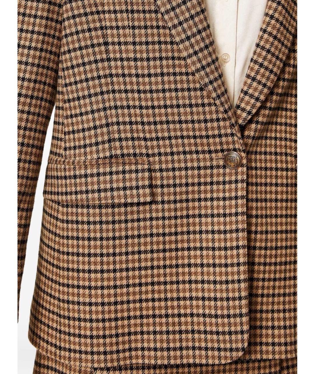 TWIN-SET Коричневый шерстяной жакет/пиджак, фото 4