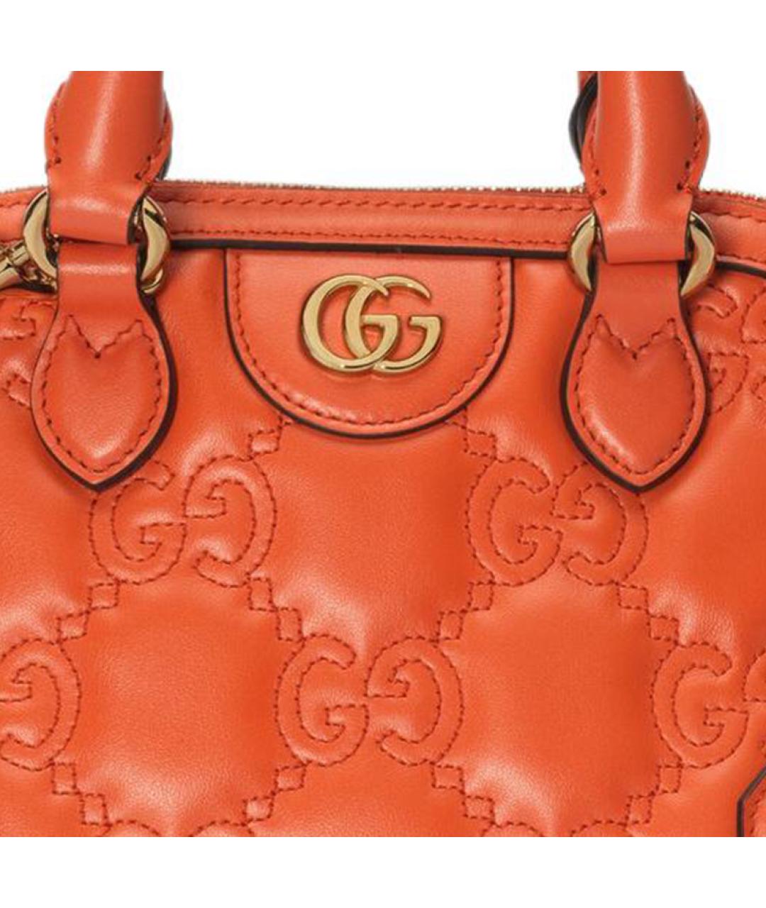 GUCCI Оранжевая кожаная сумка через плечо, фото 9