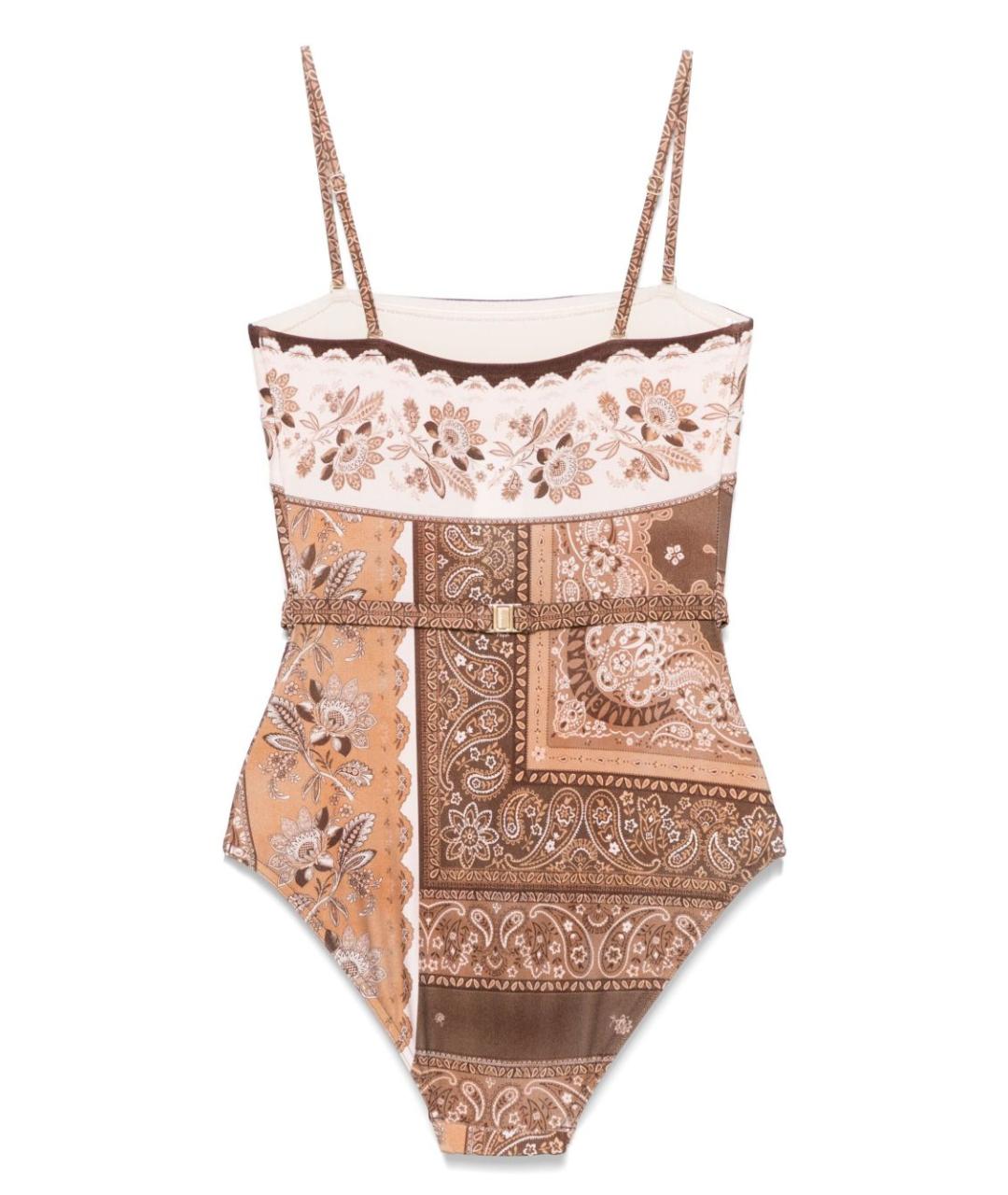 ZIMMERMANN Коричневый полиамидовый купальник, фото 2