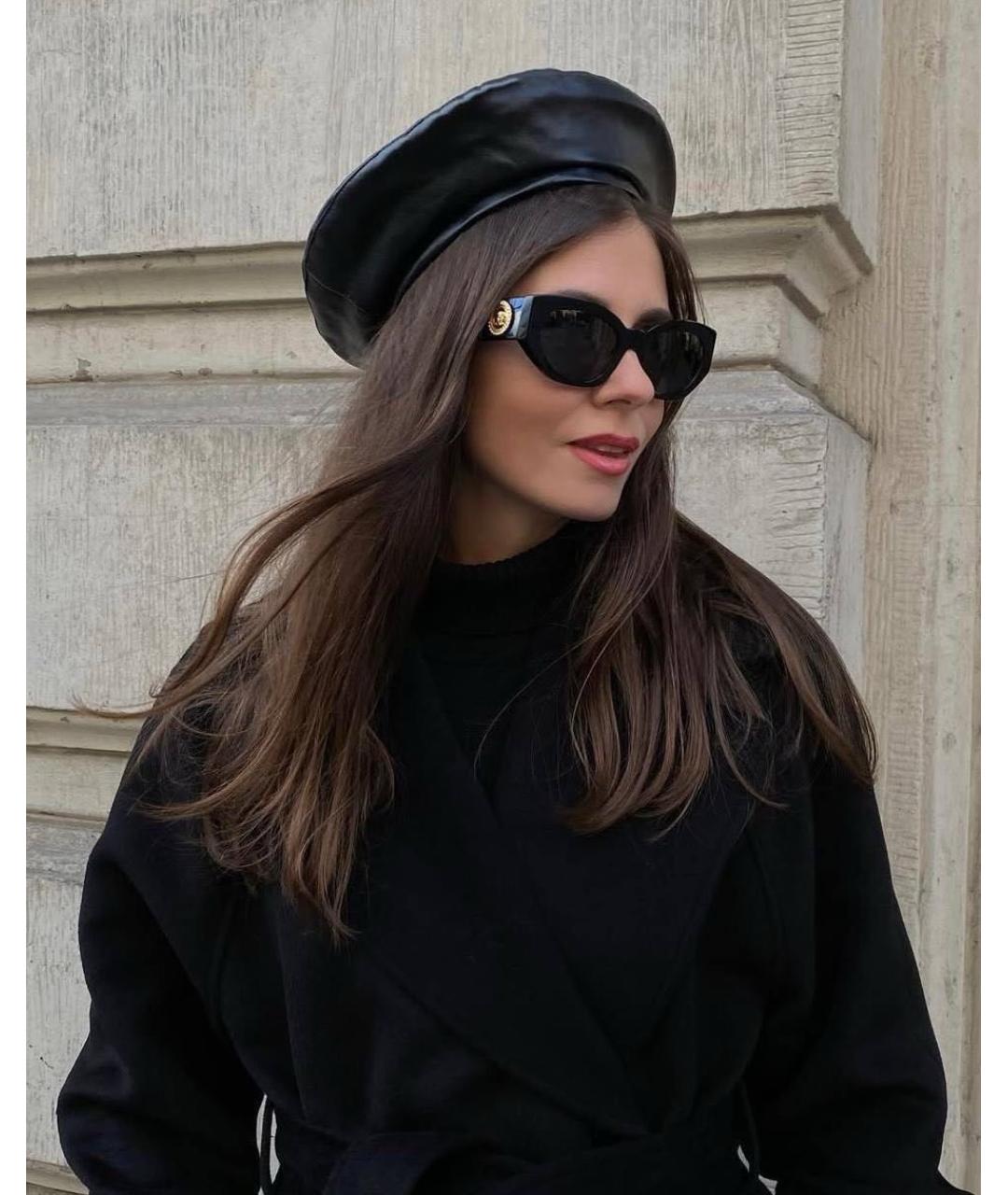 VERSACE Черные пластиковые солнцезащитные очки, фото 5