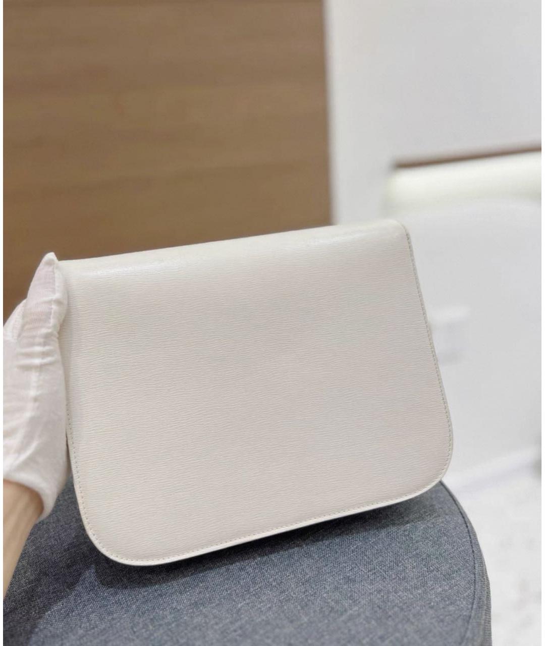 CELINE Белая кожаная сумка через плечо, фото 3