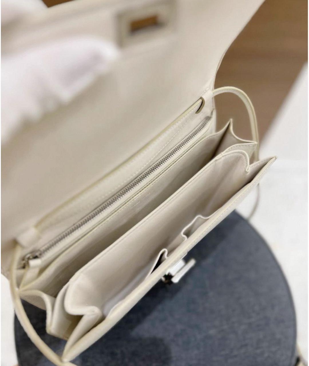 CELINE Белая кожаная сумка через плечо, фото 4