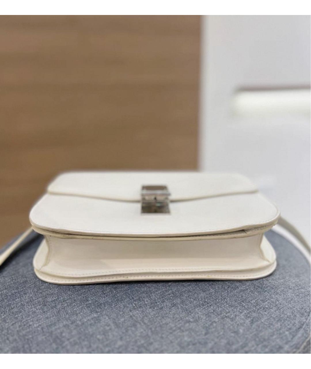 CELINE Белая кожаная сумка через плечо, фото 5