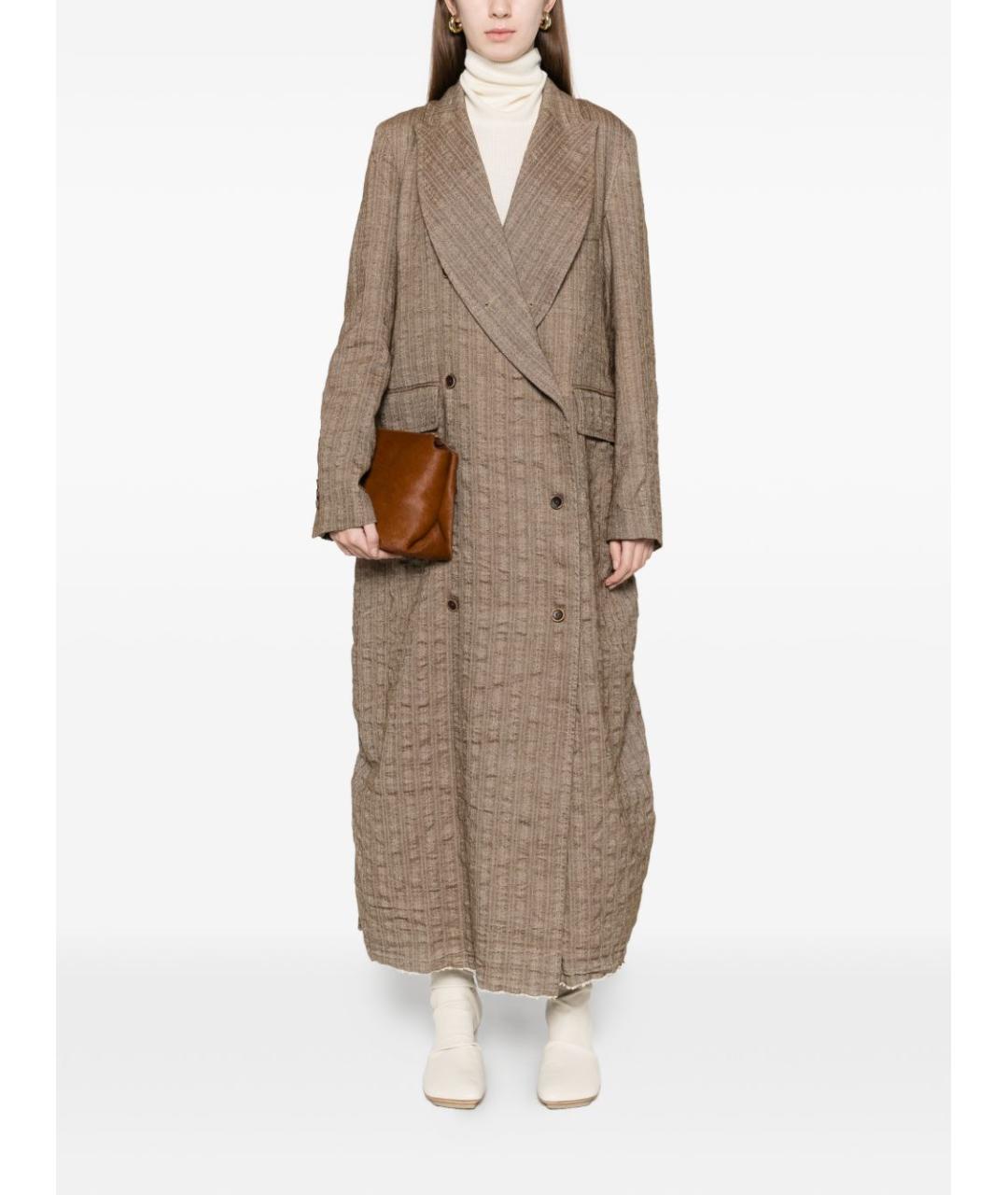 UMA WANG Бежевое шерстяное пальто, фото 3