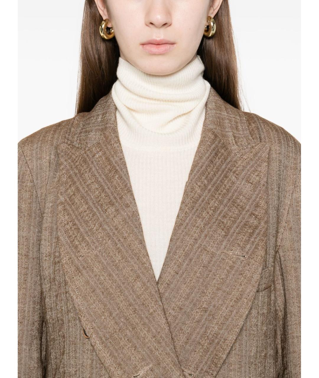 UMA WANG Бежевое шерстяное пальто, фото 4