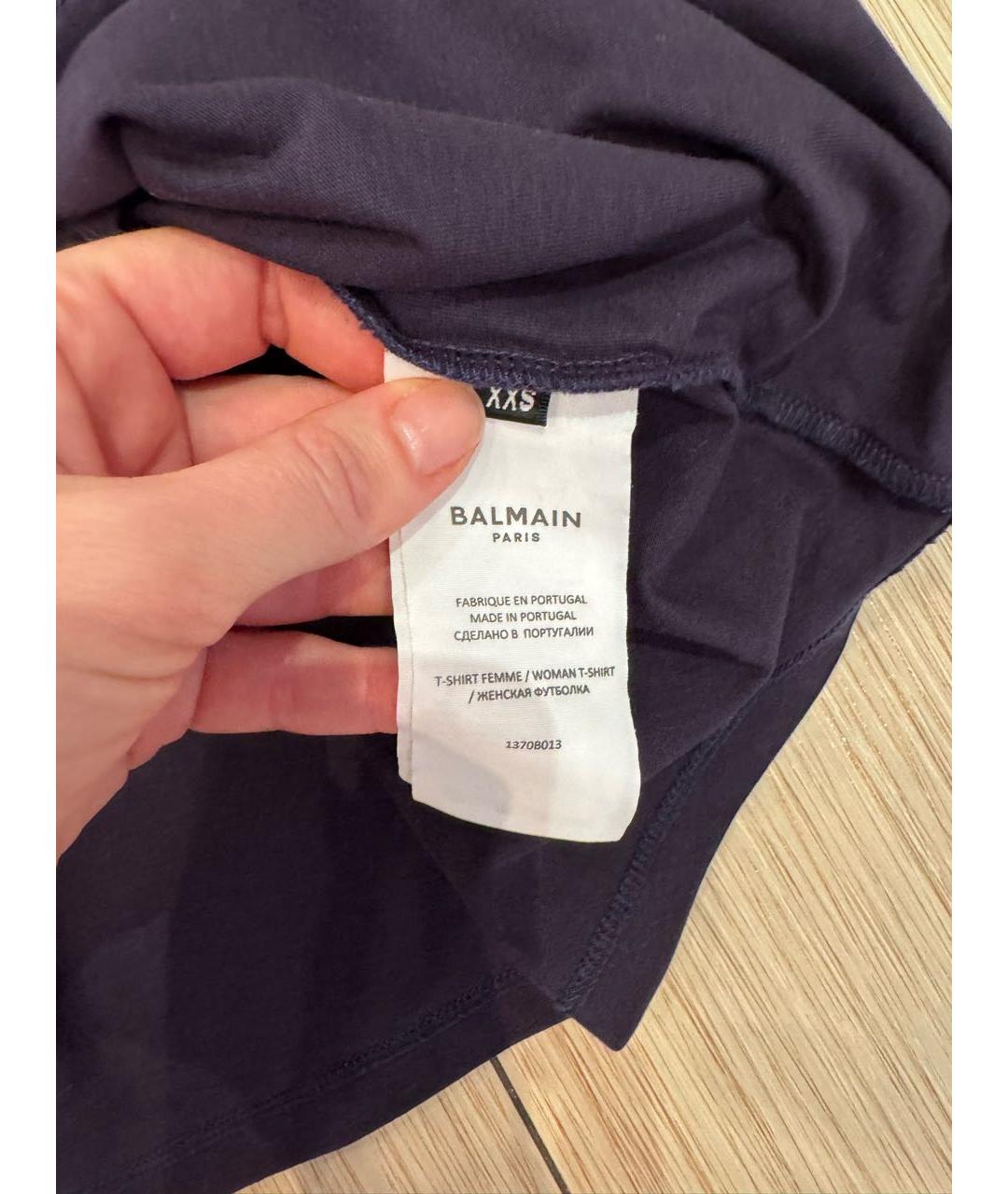 BALMAIN Фиолетовая хлопковая футболка, фото 2