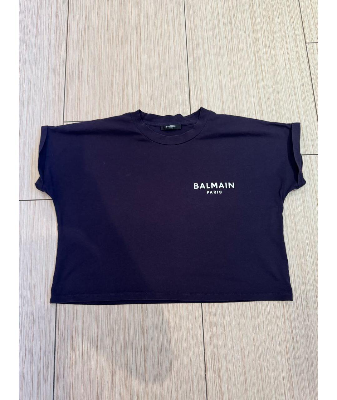 BALMAIN Фиолетовая хлопковая футболка, фото 3