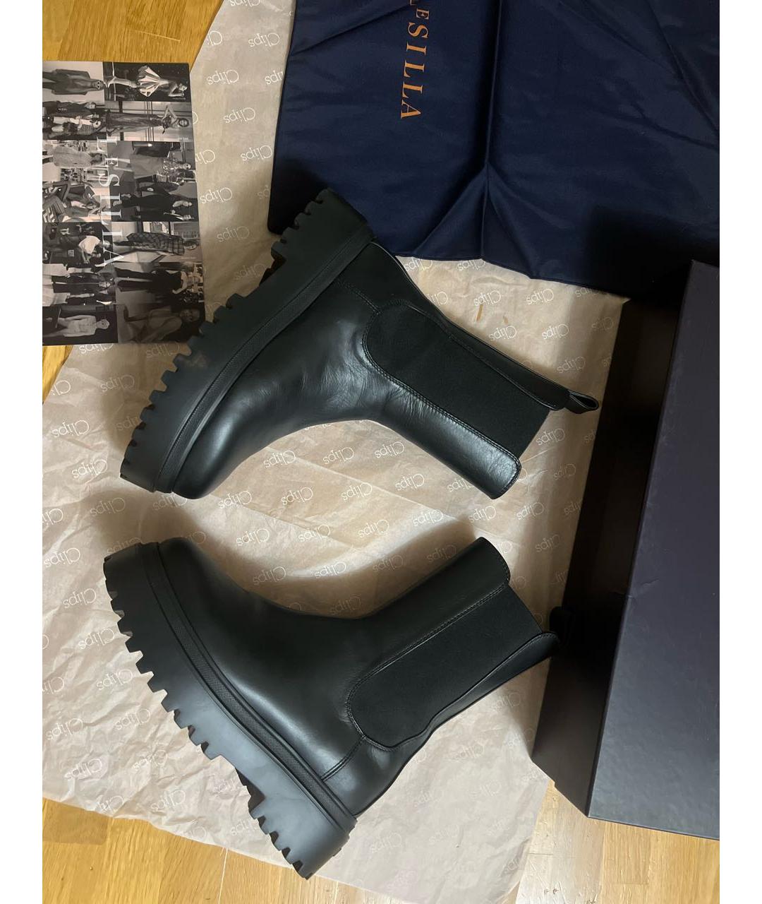 LE SILLA Черные кожаные полусапоги, фото 3