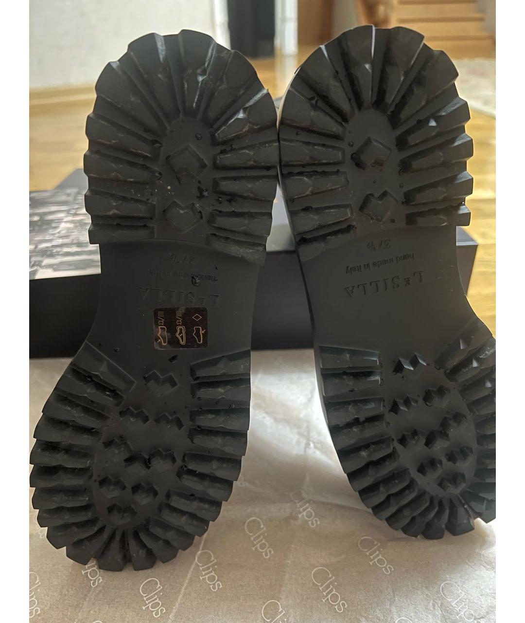 LE SILLA Черные кожаные полусапоги, фото 6