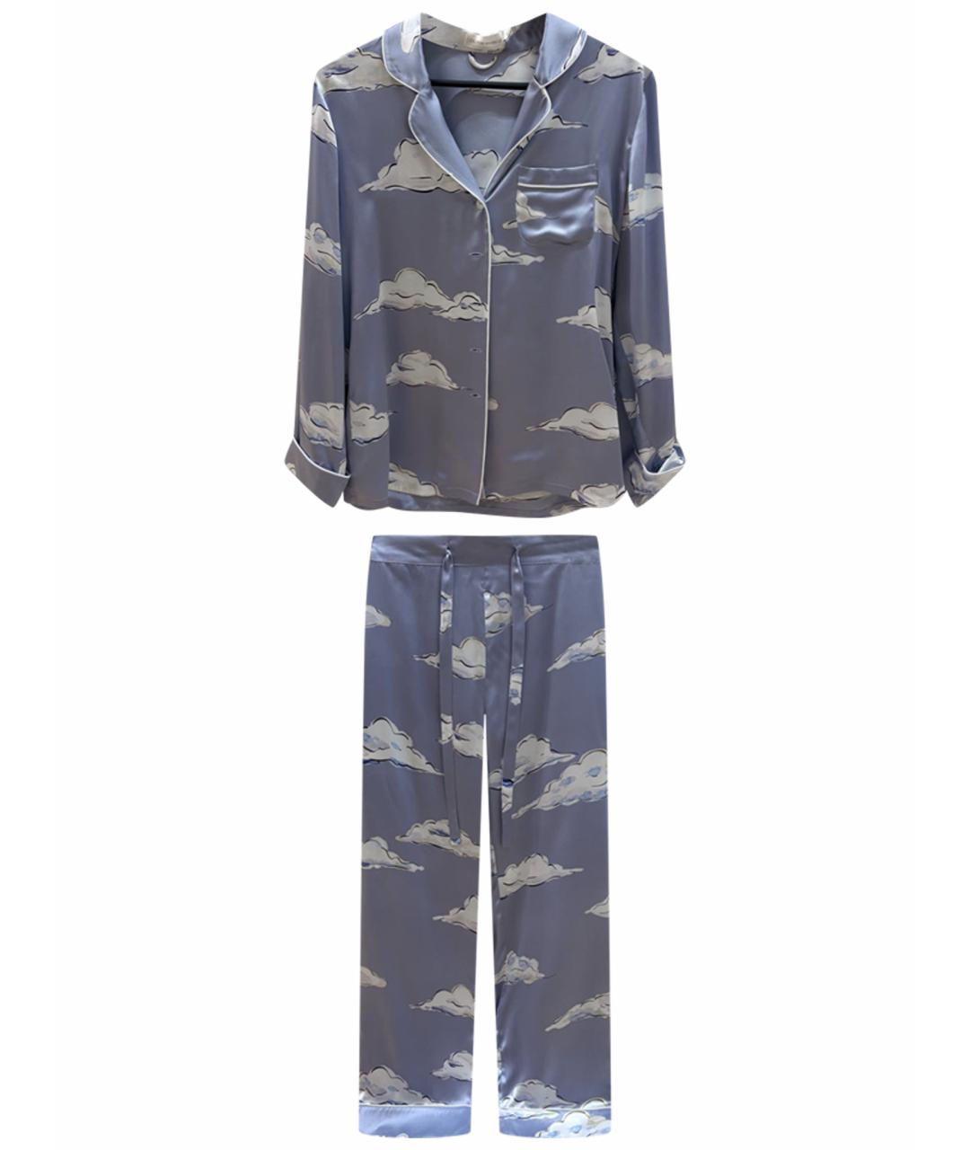 OLIVIA VON HALLE Голубая шелковая пижама, фото 1