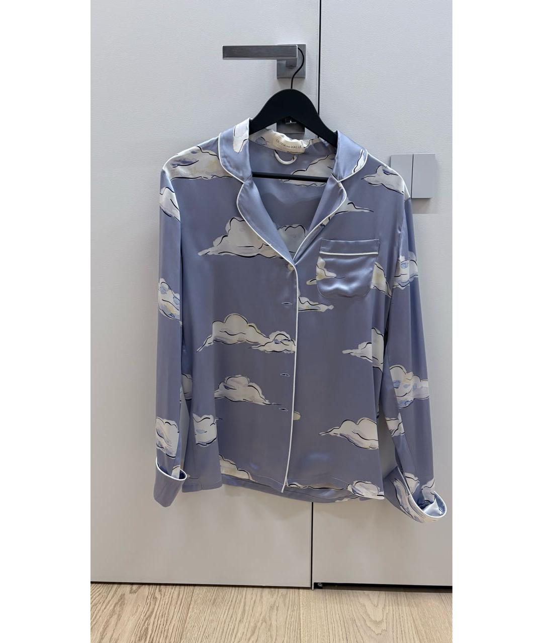 OLIVIA VON HALLE Голубая шелковая пижама, фото 4