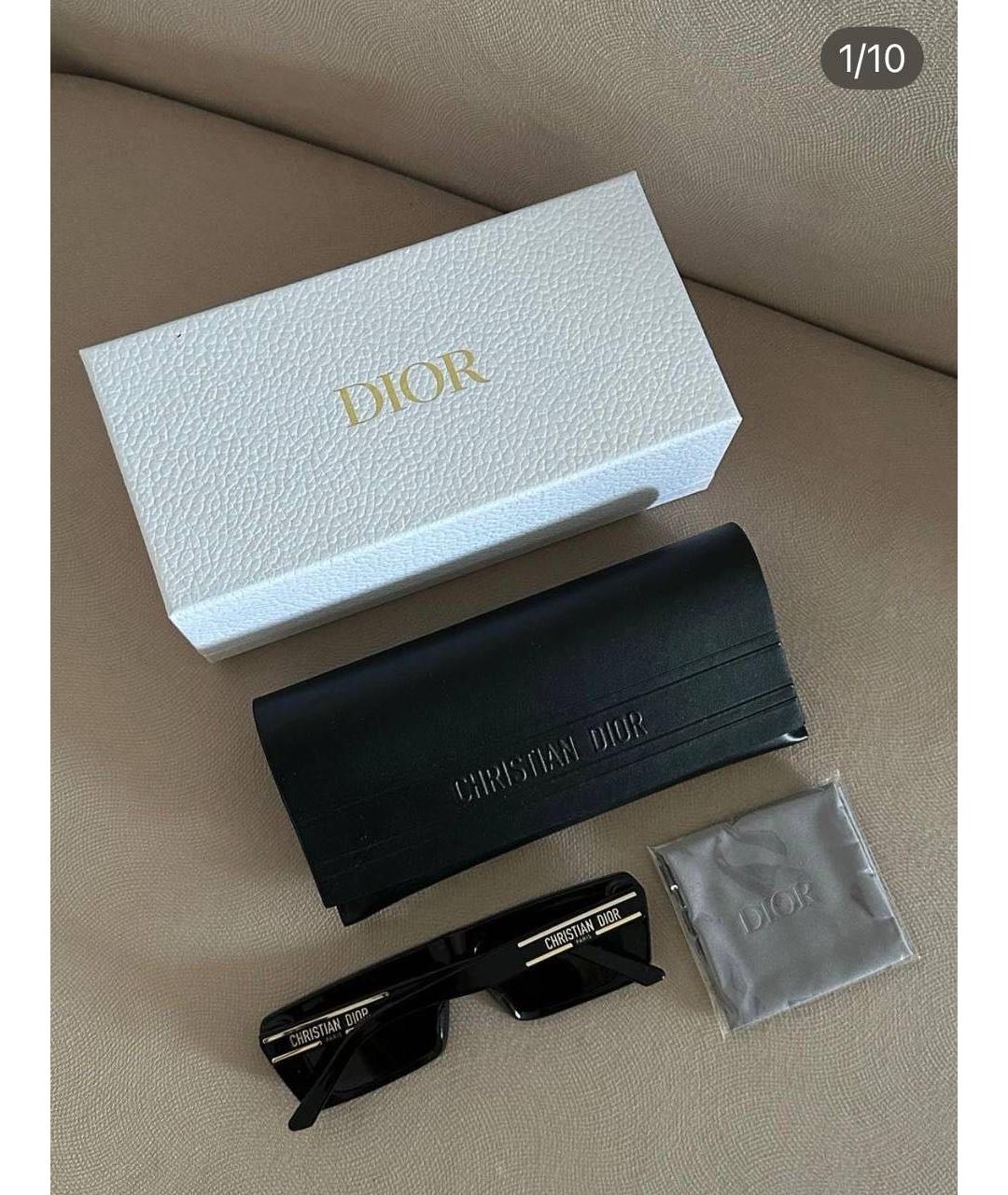CHRISTIAN DIOR Черные пластиковые солнцезащитные очки, фото 3
