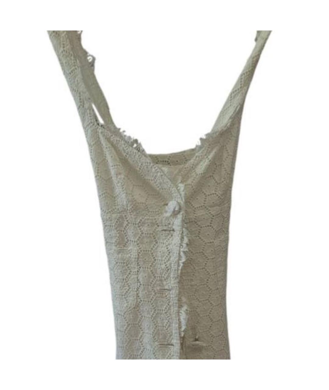 BLUMARINE Белый хлопковый сарафан, фото 3