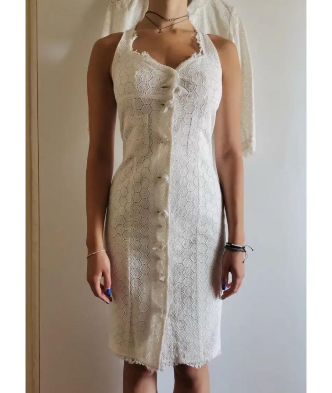 BLUMARINE Белый хлопковый сарафан, фото 2