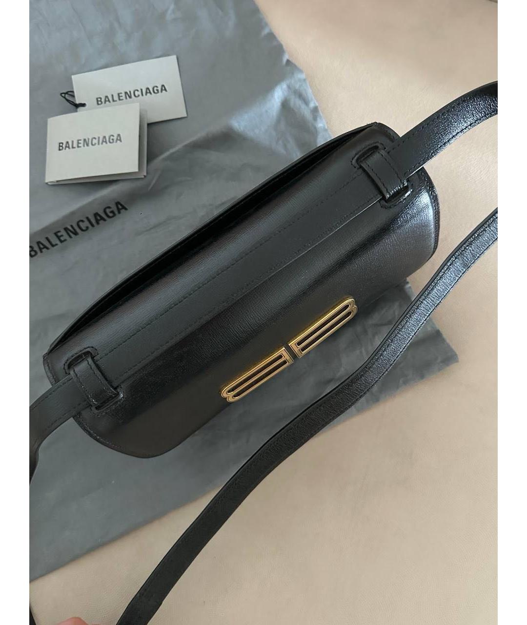 BALENCIAGA Черная кожаная сумка через плечо, фото 4