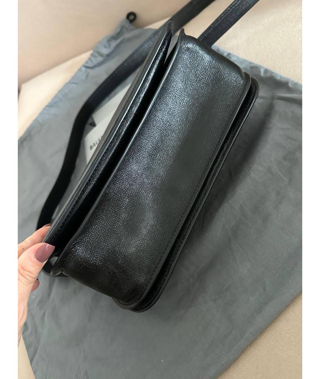 BALENCIAGA Черная кожаная сумка через плечо, фото 6