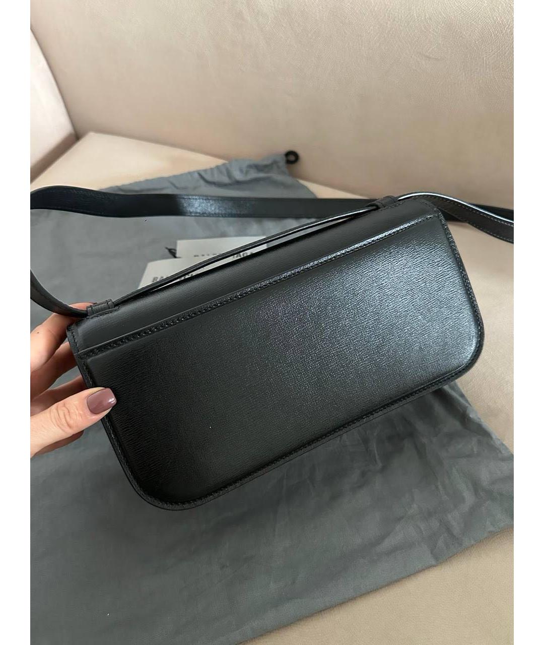 BALENCIAGA Черная кожаная сумка через плечо, фото 5