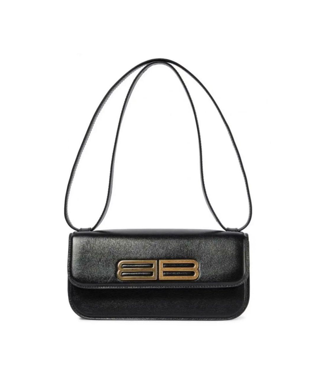 BALENCIAGA Черная кожаная сумка через плечо, фото 1