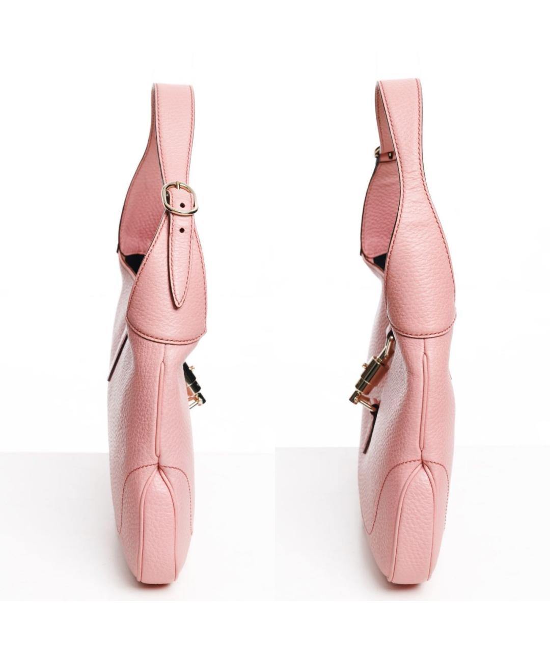 GUCCI Розовая кожаная сумка с короткими ручками, фото 3