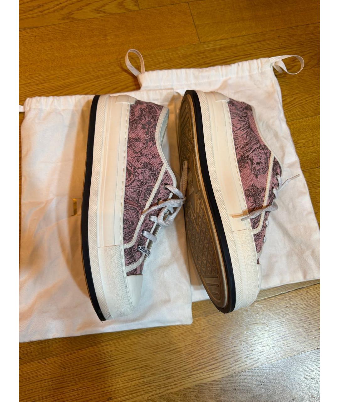 CHRISTIAN DIOR Розовые текстильные кроссовки, фото 5