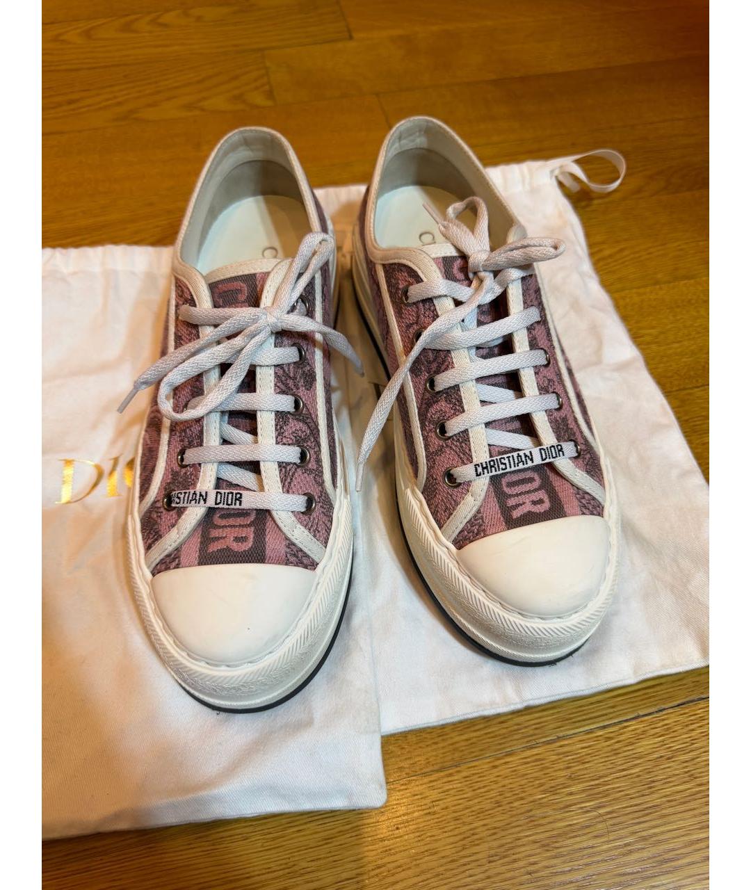 CHRISTIAN DIOR Розовые текстильные кроссовки, фото 2