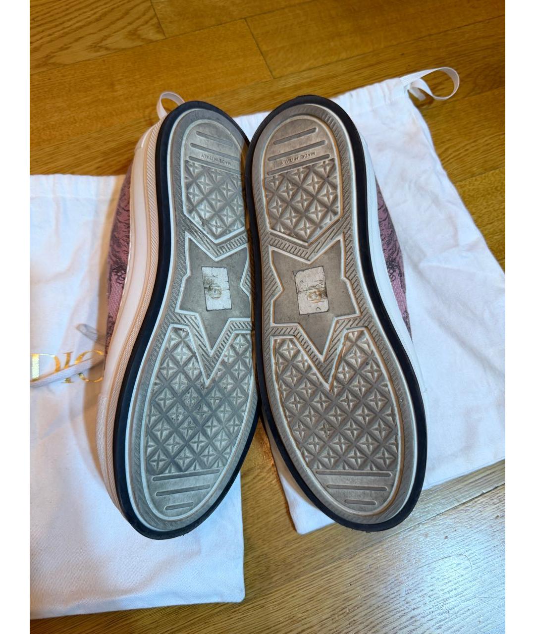 CHRISTIAN DIOR Розовые текстильные кроссовки, фото 6