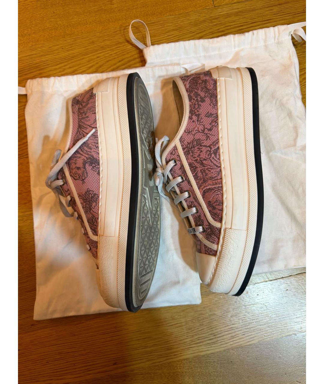 CHRISTIAN DIOR Розовые текстильные кроссовки, фото 9