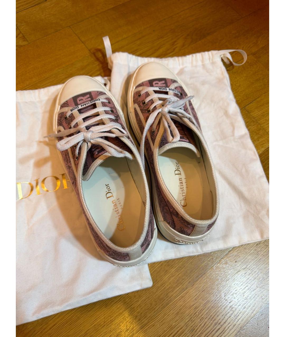 CHRISTIAN DIOR Розовые текстильные кроссовки, фото 8