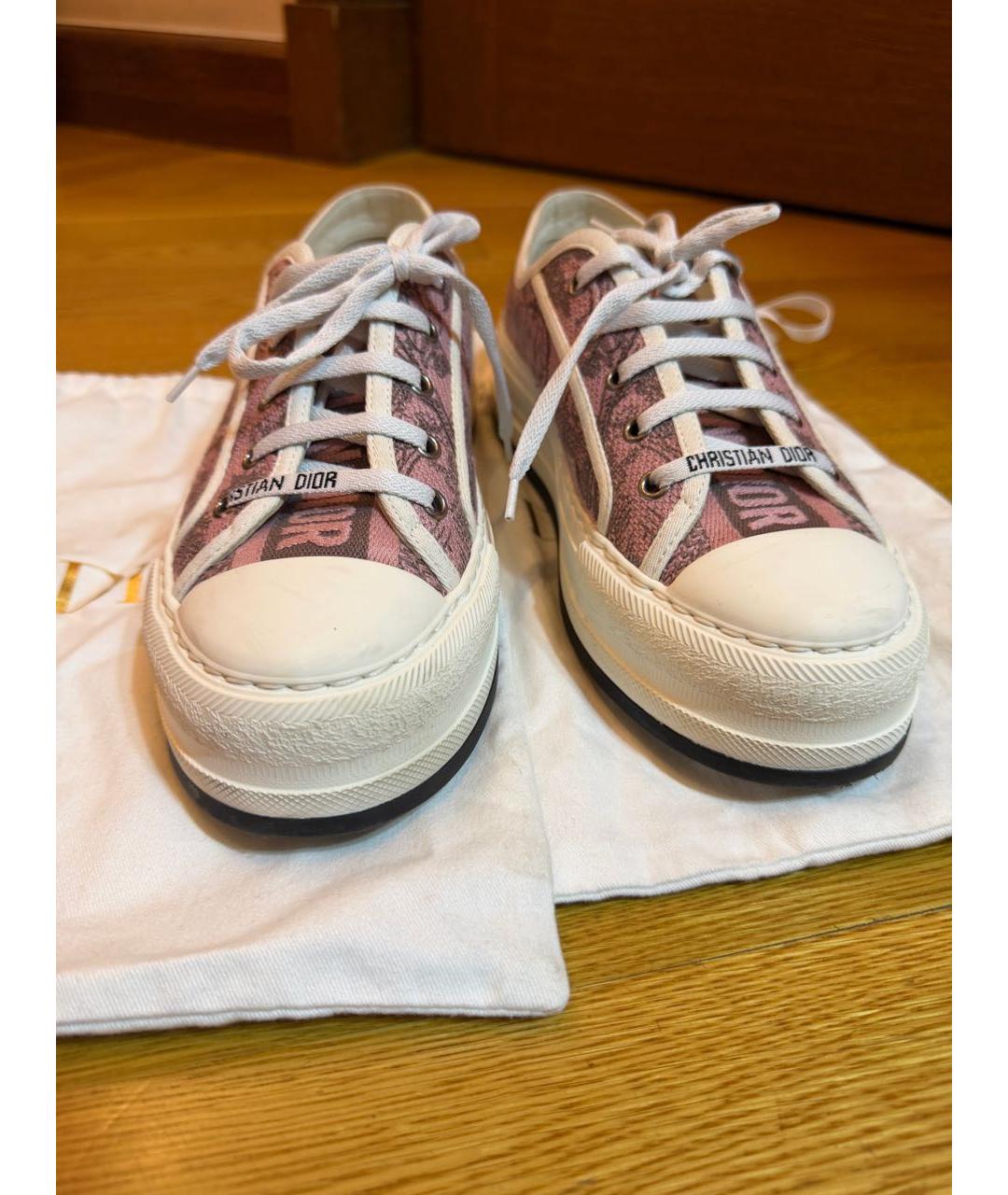 CHRISTIAN DIOR Розовые текстильные кроссовки, фото 4