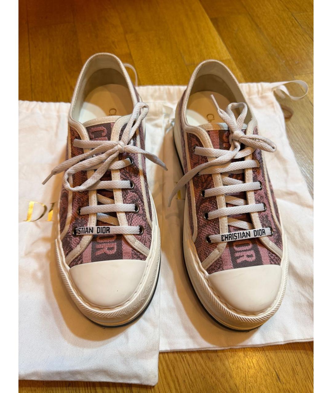 CHRISTIAN DIOR Розовые текстильные кроссовки, фото 3