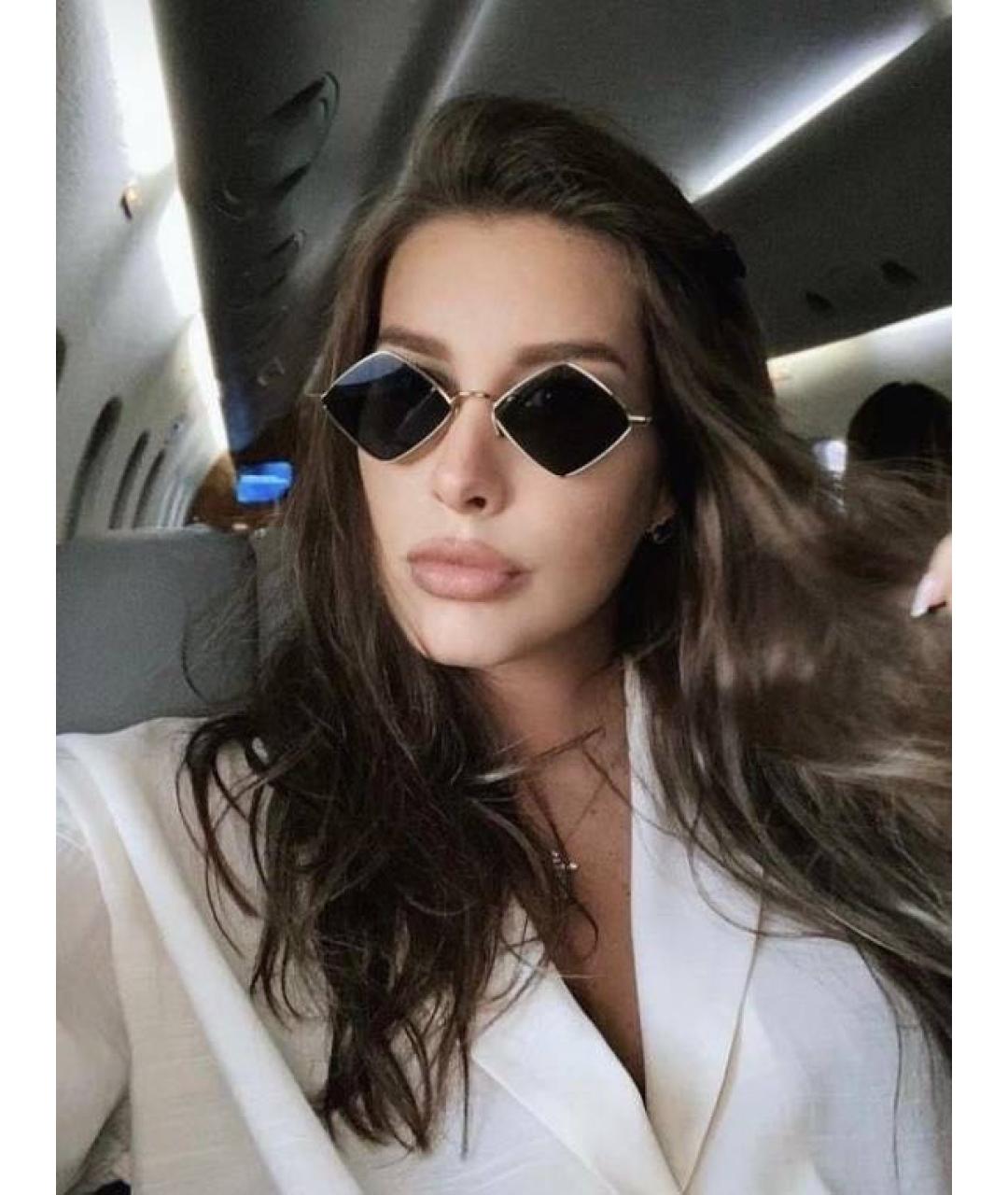 SAINT LAURENT Черные металлические солнцезащитные очки, фото 8