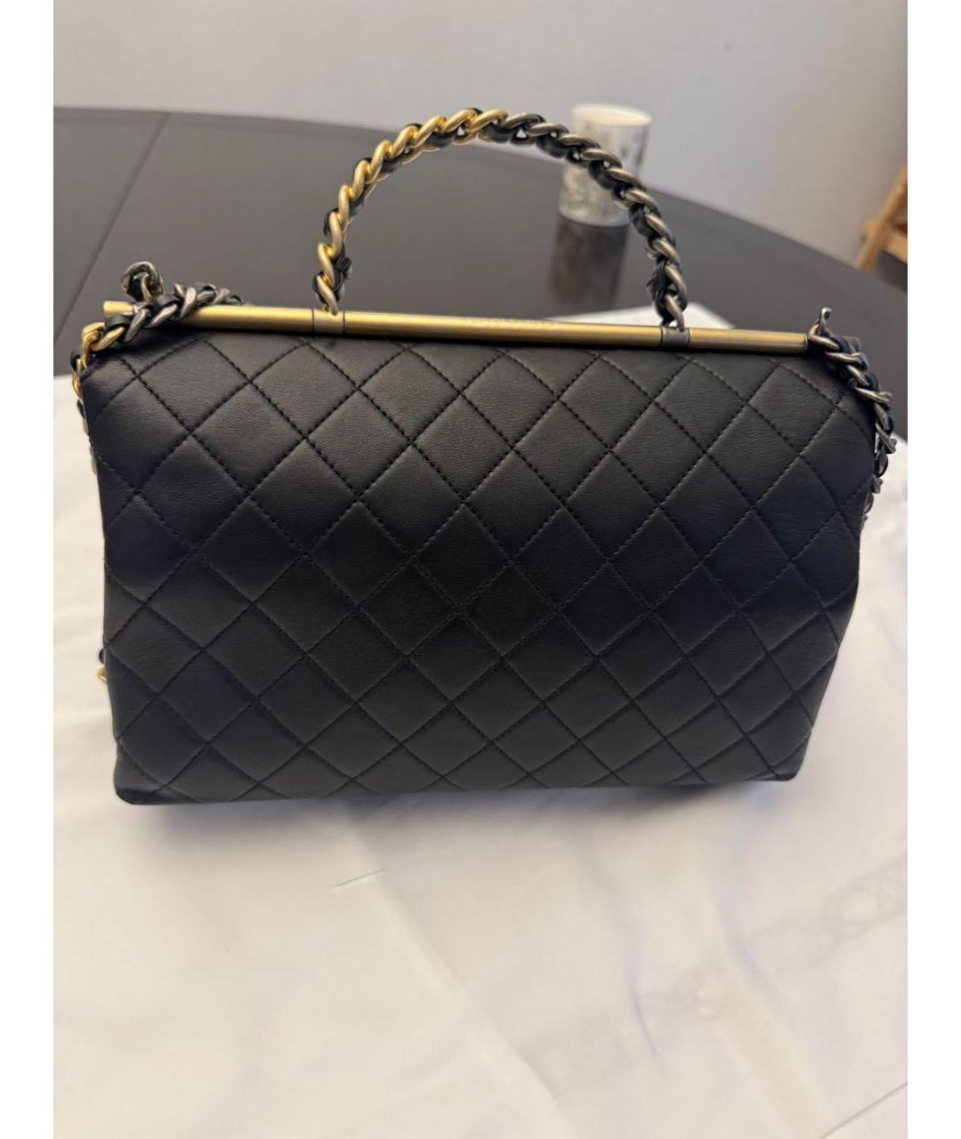 CHANEL Черная кожаная сумка через плечо, фото 3