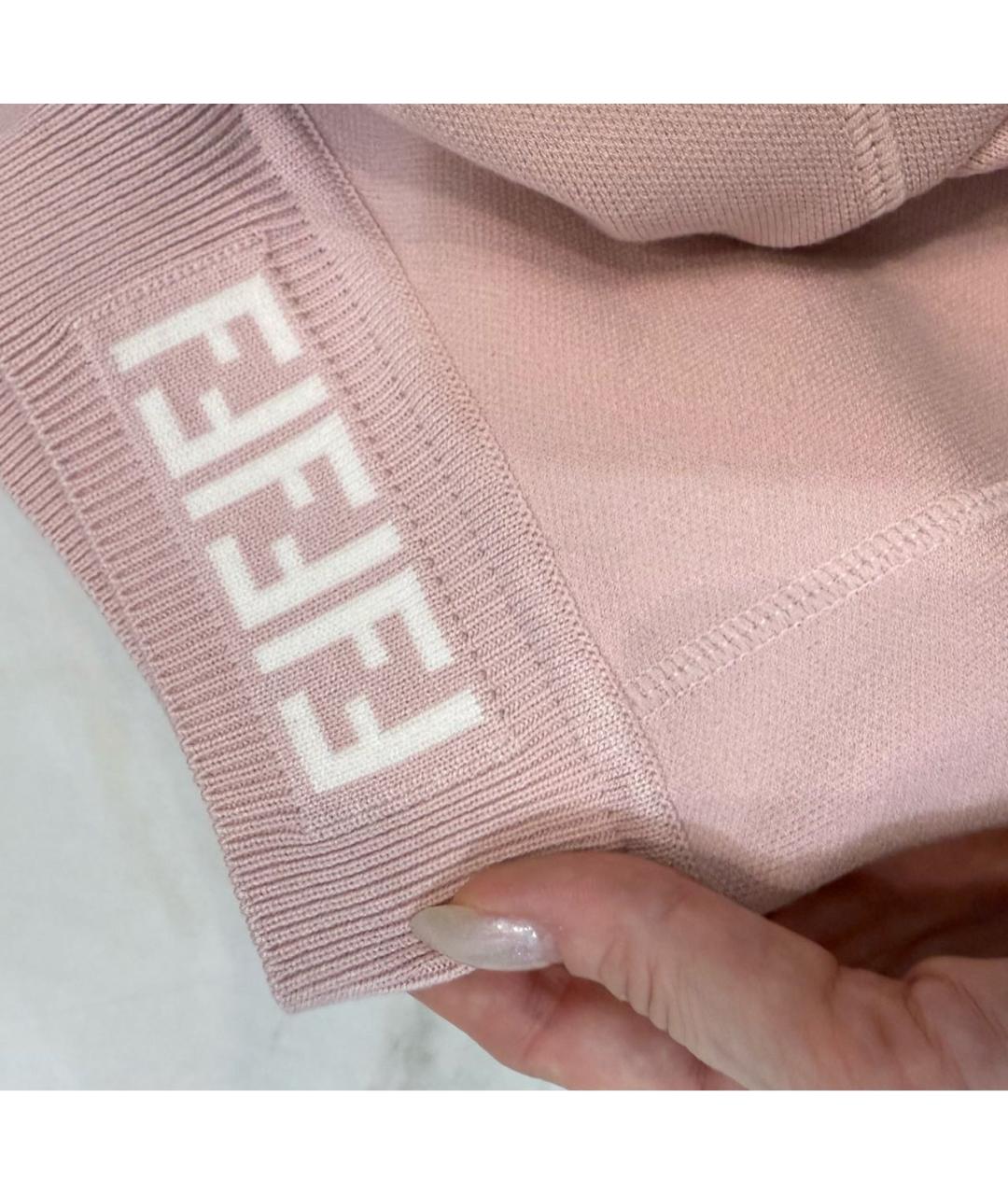 FENDI Розовая вискозная юбка миди, фото 7