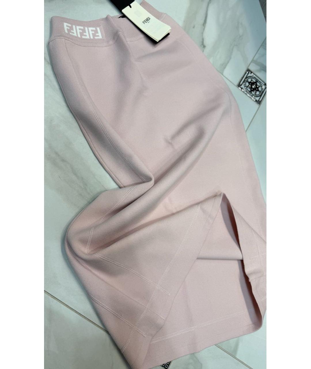 FENDI Розовая вискозная юбка миди, фото 4