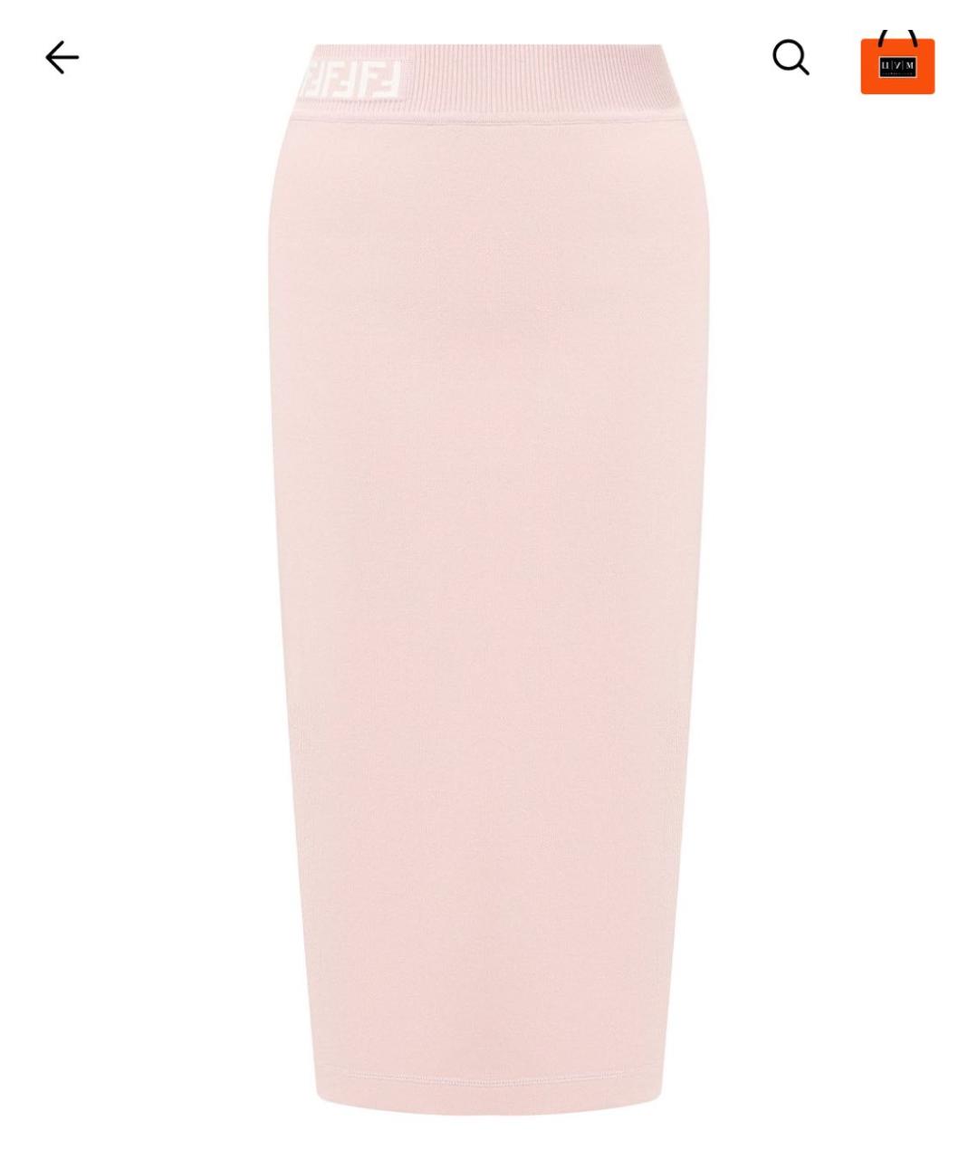 FENDI Розовая вискозная юбка миди, фото 9