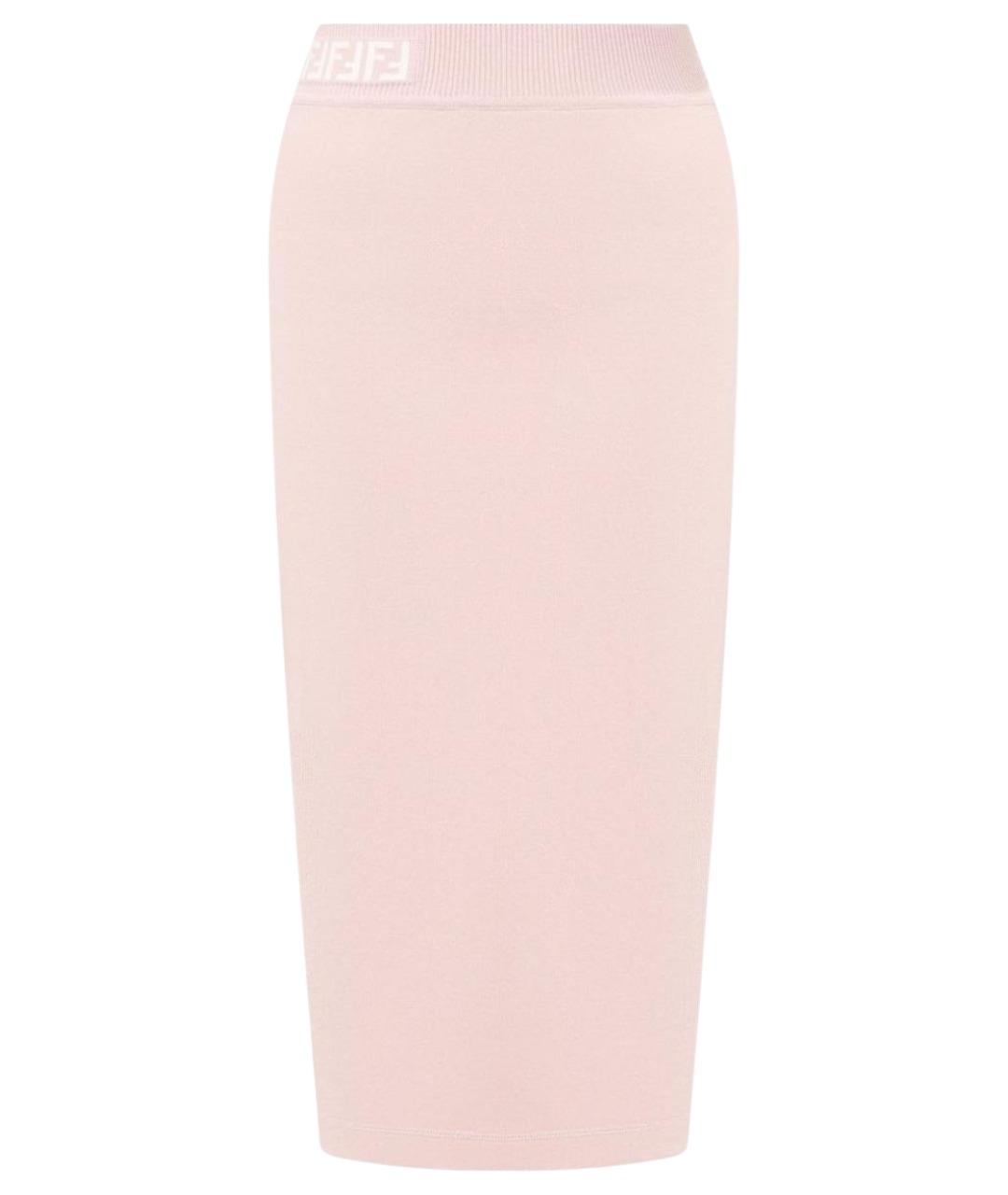 FENDI Розовая вискозная юбка миди, фото 1