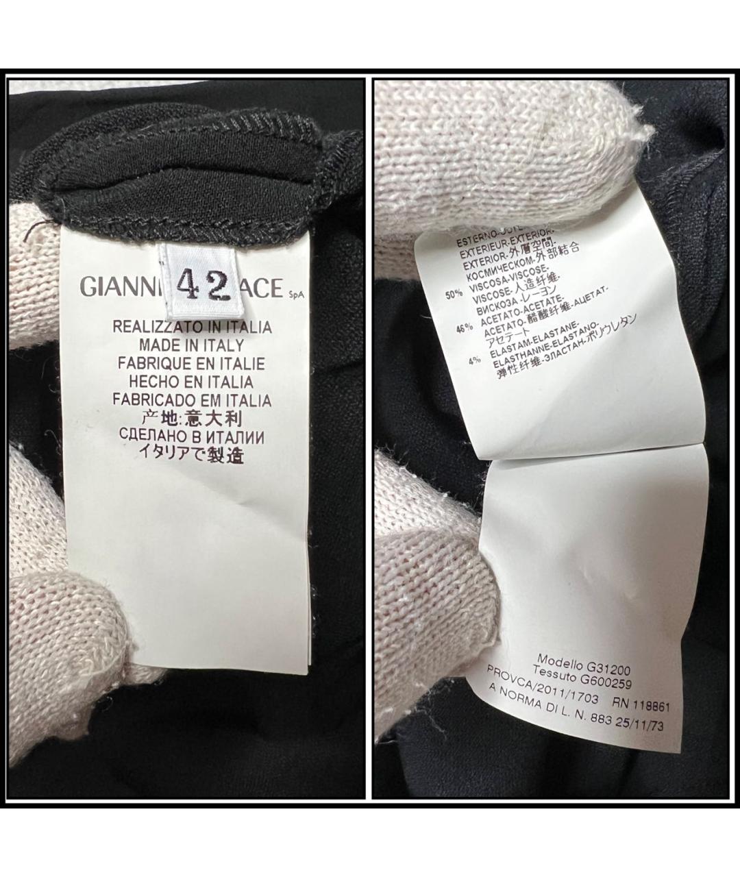 VERSACE COLLECTION Черное вискозное коктейльное платье, фото 8