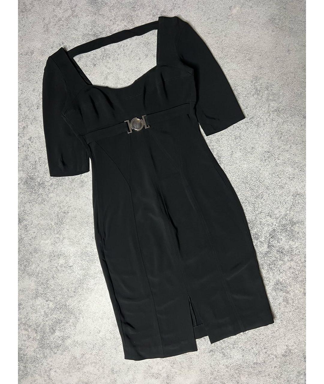 VERSACE COLLECTION Черное вискозное коктейльное платье, фото 9