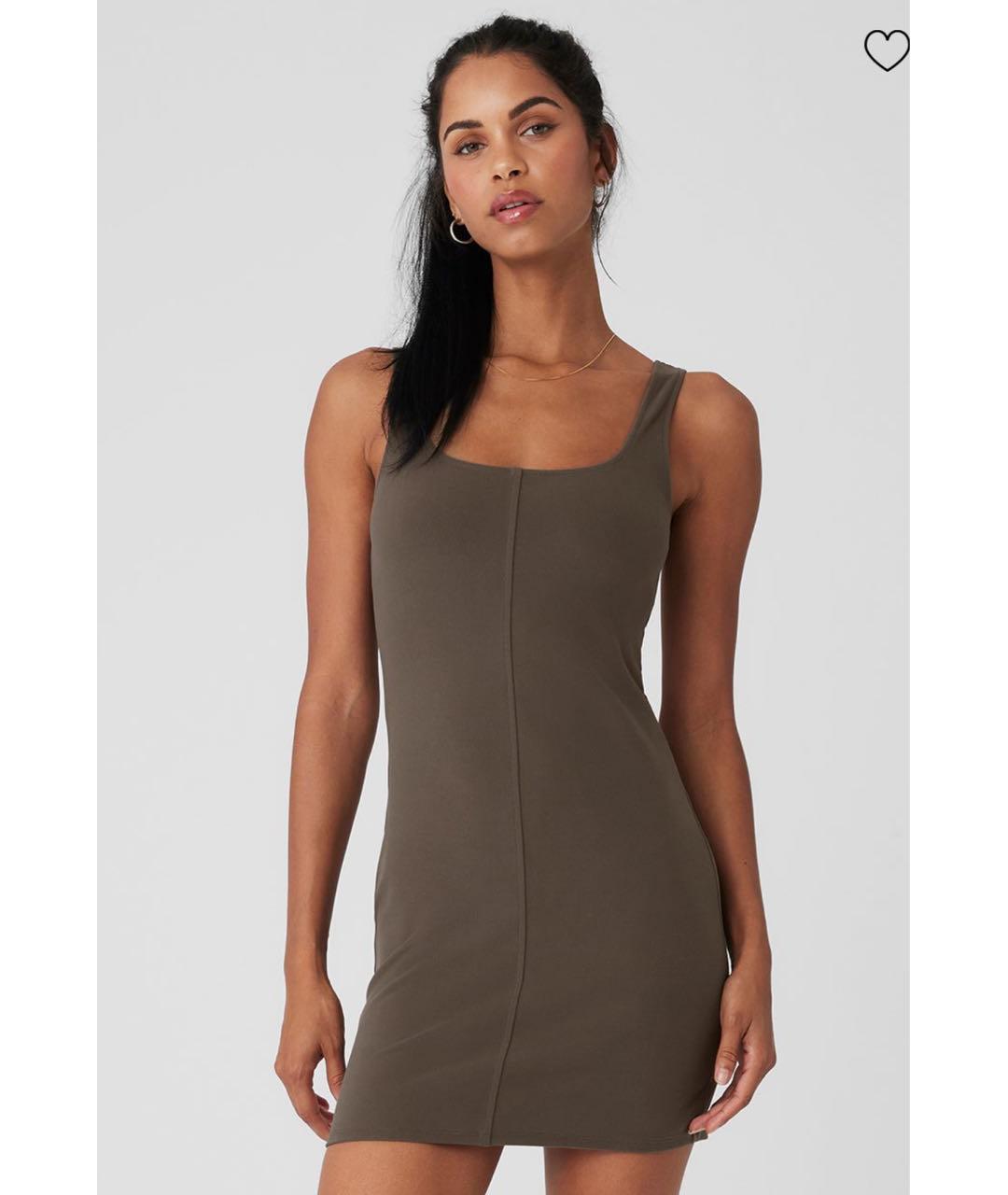 ALO YOGA Коричневое полиэстеровое платье, фото 5