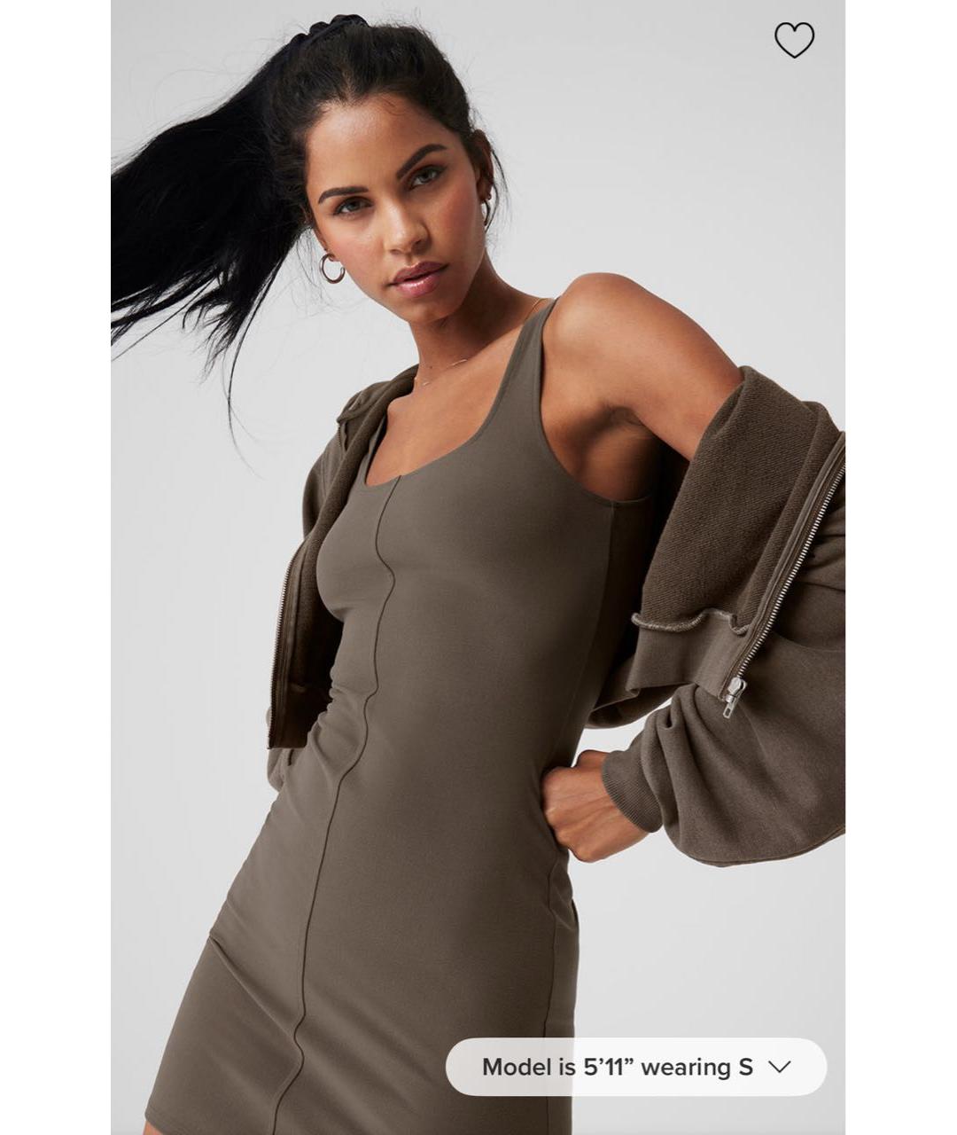 ALO YOGA Коричневое полиэстеровое платье, фото 6