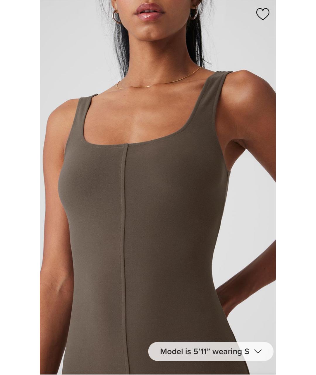 ALO YOGA Коричневое полиэстеровое платье, фото 2