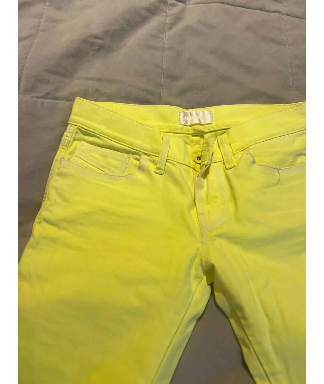 DIESEL Желтые хлопковые джинсы клеш, фото 7