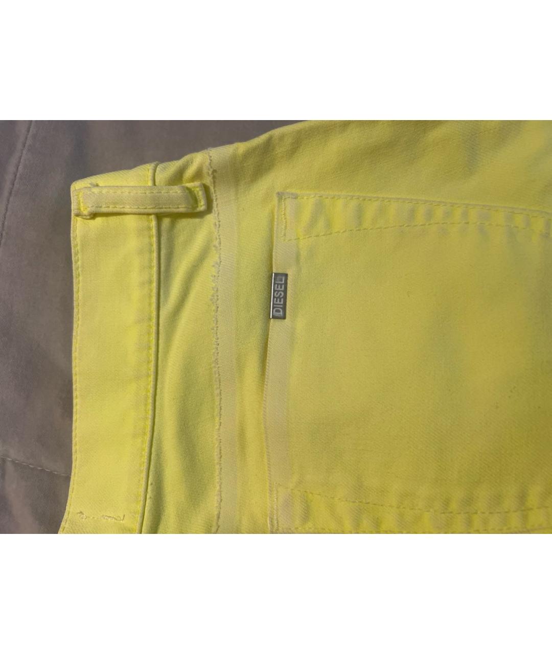 DIESEL Желтые хлопковые джинсы клеш, фото 6