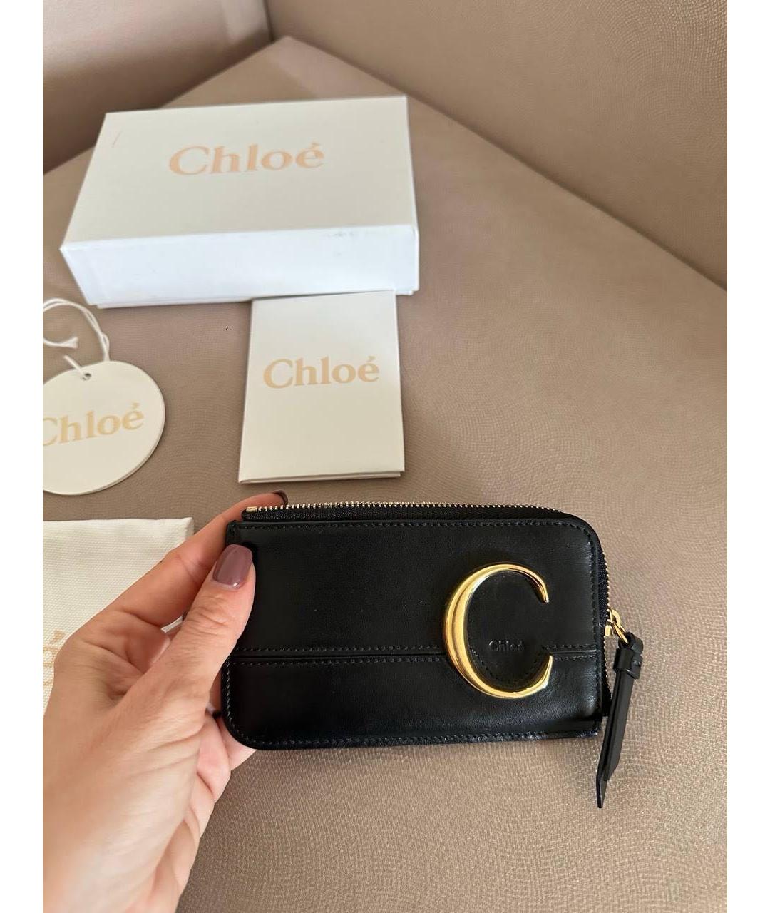 CHLOE Черный кожаный кардхолдер, фото 5