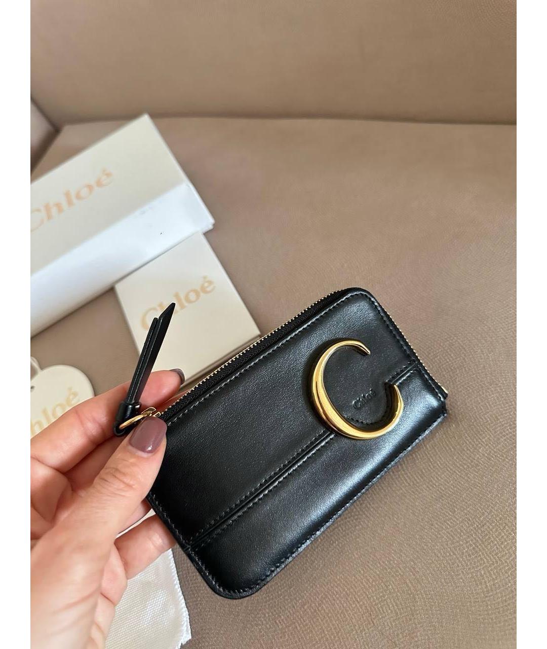 CHLOE Черный кожаный кардхолдер, фото 6