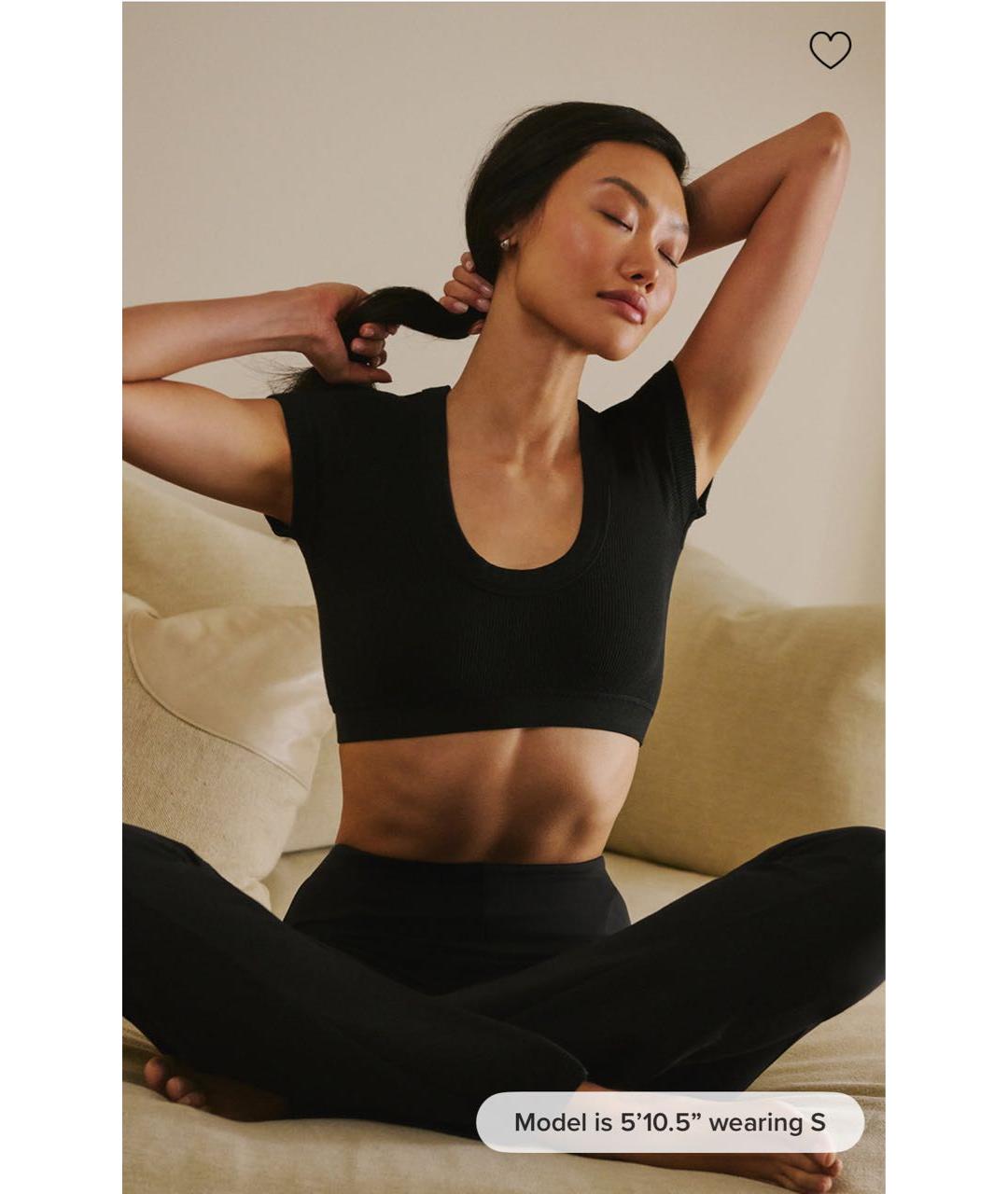 ALO YOGA Черная хлопковая футболка, фото 5